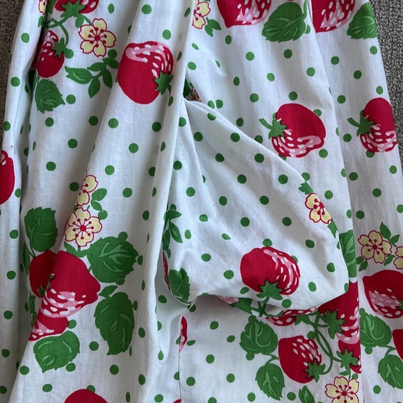 Vintage BeeBop & Wally Strapless Pleated Strawberry Print Dress Size XS - Picture 11 of 13